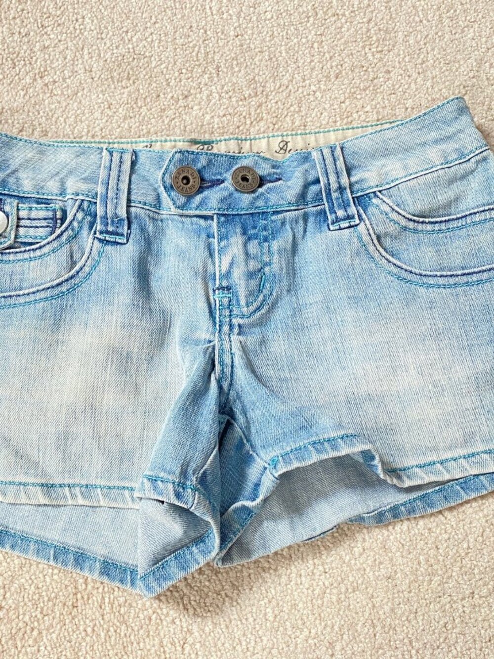 Zanadi Make You A New Woman TRF Low Waist Mini Denim Shorts Bermuda Blue